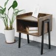 Table de chevet Vintage - LAIZERE - Meuble de chambre Style Industriel - Noir - 42 x 32 x 52 cm-1