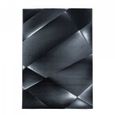 Tapis design de salon Tapis à poil ras Abstrait à motifs Poil souple Noir (140x200 cm)-1