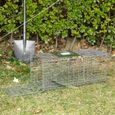 Piège de capture pliable pour petits animaux type lapin rat - OUTSUNNY - 2 portes - poignée - acier gris-1