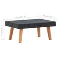 Avec pieds en bois, table basse - Pwshymi - Classic - Noir - Résine tressée, acier thermolaqué - 70 x 50 x 33 cm-1