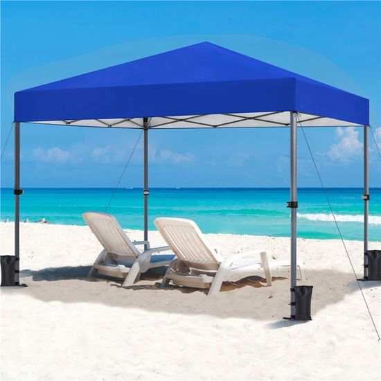 Yaheetech Tonnelle De Jardin 3x3m Pliable - Tente Camping Avec Sac Transport Blanc