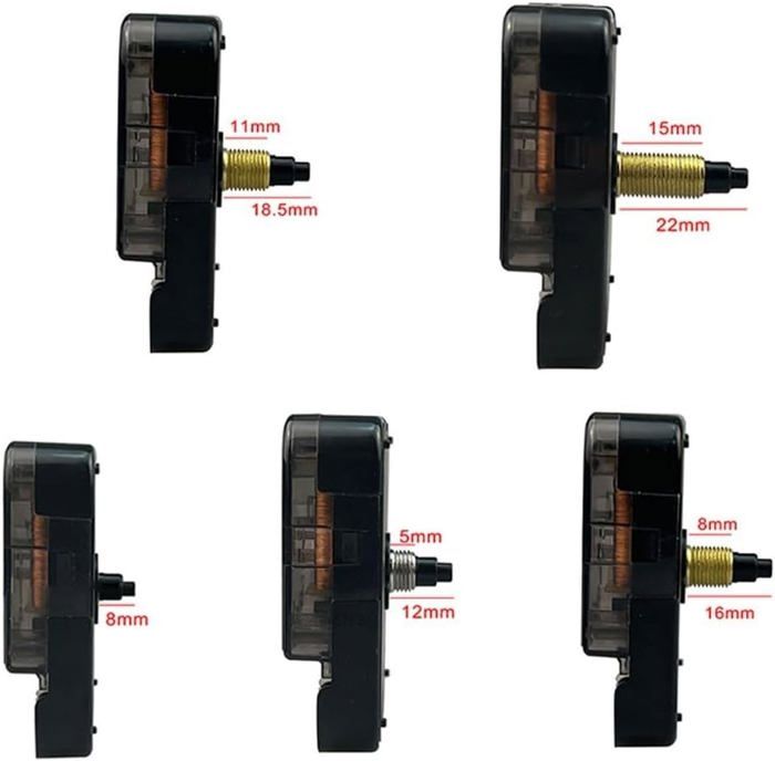 Mécanisme De Mouvement D'horloge Murale à Filetage Long - Tige 22 Mm, Filetage 14 Mm - Silencieux, Pour Cadrans 30-35 Cm