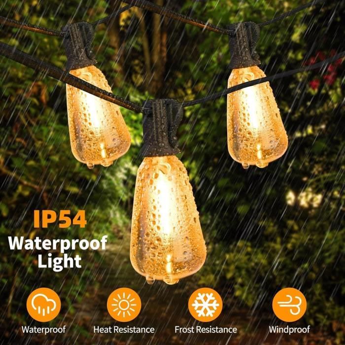 EverNeeds Cordon lumineux avec câble lumineux - Guirlande lumineuse 15 LED  - 15 mètres