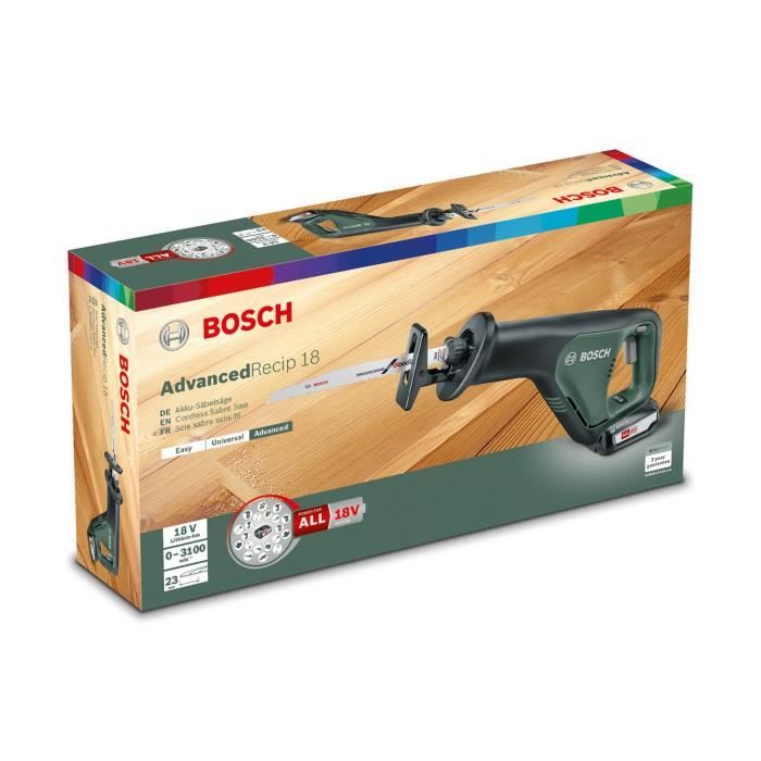 Scie sabre Bosch AdvancedRecip 18 1x2.5Ah 