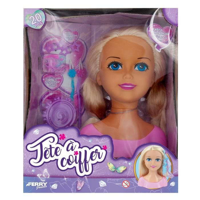 Steffi Love Tête à Coiffer Pour Filles Avec 10 Accessoires De Coiffure - Cheveux Blonds Coiffables, Idéal Dès 5 Ans