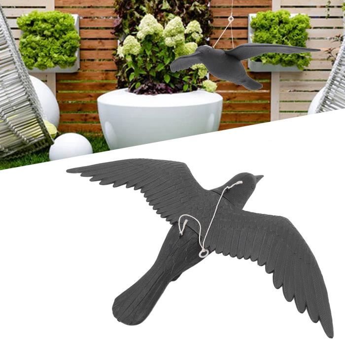 Corbeau de jardin anti-pigeon, lot de 2, décoration épouvantail oiseaux  pigeon alarmistes jardin figure noir
