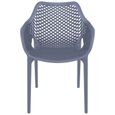 Chaise de jardin / terrasse 'SISTER' grise foncée en matière plastique-2