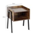 Table de chevet Vintage - LAIZERE - Meuble de chambre Style Industriel - Noir - 42 x 32 x 52 cm-2