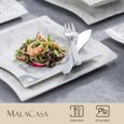 MALACASA Série Flora, 60 Pcs Service de Table Porcelaine Marbre,Services Complets à Dinner-2