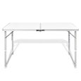 (882731) [Meilleures Mobiliers] Table pliable de camping Table de Pique-Nique - Table de Jardin Hauteur réglable Aluminium 120x60 cm-2