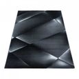 Tapis design de salon Tapis à poil ras Abstrait à motifs Poil souple Noir (140x200 cm)-2