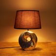 BRUBAKER Lampe de table ou de chevet anneau en pierre argentée - Lampe de table moderne avec base en céramique - hauteur 42,5 cm-2