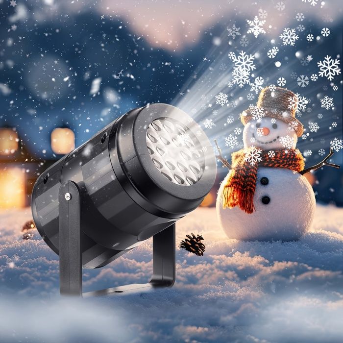 Projecteur De Noël Rotatif 360° USB – Décoration Intérieure/extérieure Pour Fêtes Et Anniversaires