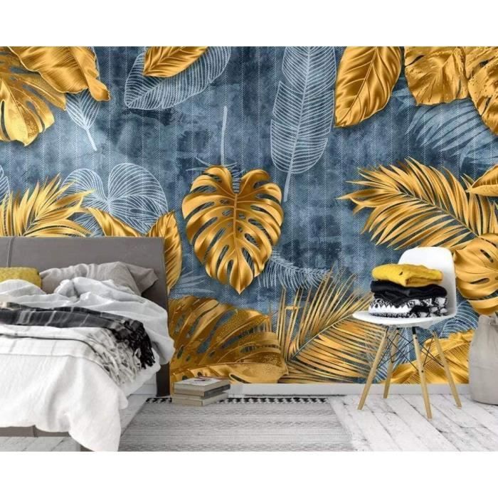 Papier Peint Photo 3D Feuilles De Galets – Motif Végétal – Déco Murale Allemagne Zoé