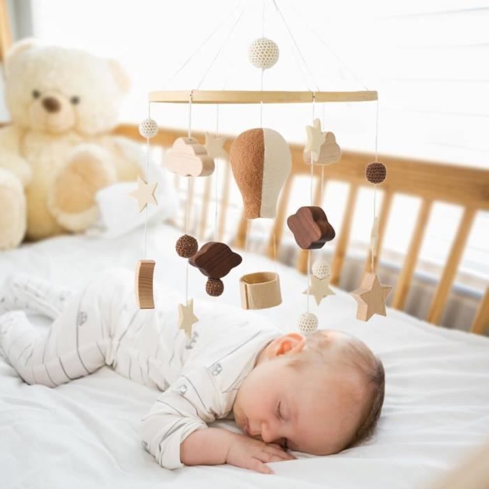 Mobile bébé avec éoliennes nuages, lune et étoiles - Mobile en bois fait  main avec des suspensions crochetées pour lit de bébé fille - Cdiscount  Puériculture & Eveil bébé