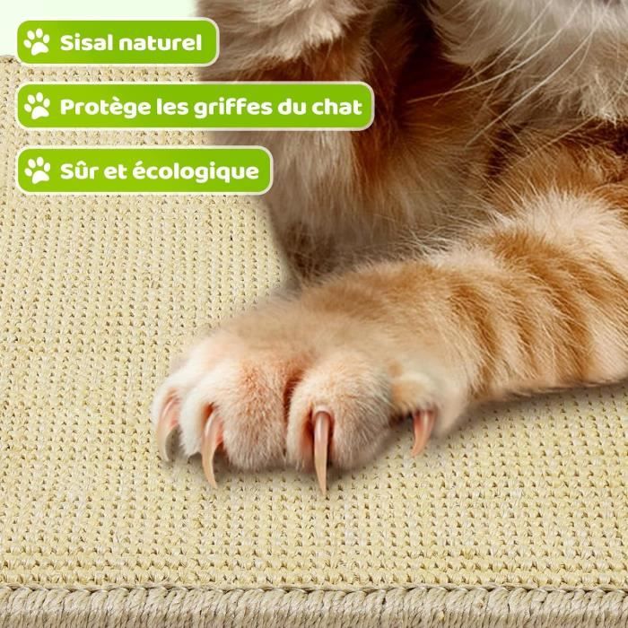Tapis Griffoir Pour Chat Mural,Grattoir Chat En Sisal Naturel,Poteau