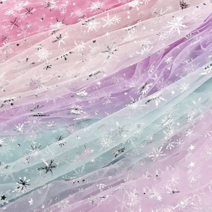 Tissu Tulle Polyester 130x130 Cm - Couleur Champagne - Pour Couture DIY, Robes, Voiles, Décoration - Maille Transparente - 5