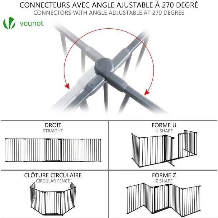 XMTECH 300cm Barrière de Sécurité pour Enfant/Animaux 5 panneaux