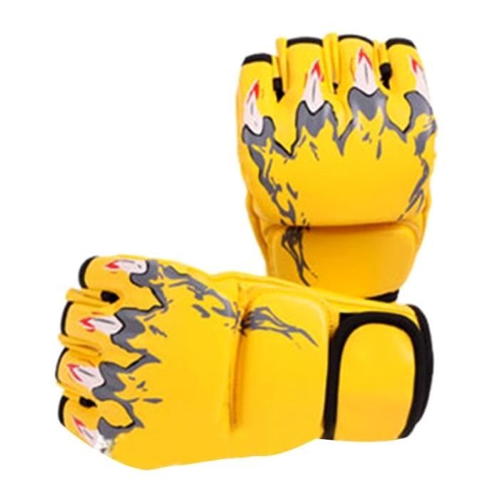 1 paire Gants de boxe demi-doigt homme mâle accessoire pour Kickboxing  Sanda Muay Thai (rouge)-SPR - Cdiscount Sport