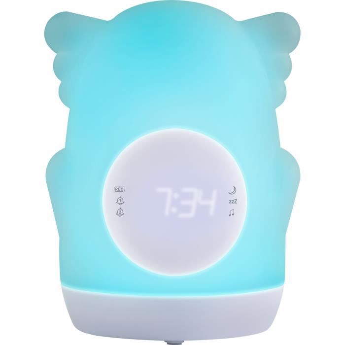 Réveil éducatif nomade blanc pour enfants, jour/nuit lumineux, pour