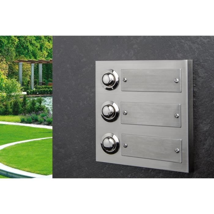 Bouton de sonnette lumineux en métal câblé blanc