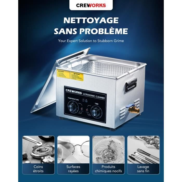 Nettoyeur à Ultrasons 300ml, Appareil De Nettoyage Ultrasons 45000 Hz