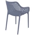 Chaise de jardin / terrasse 'SISTER' grise foncée en matière plastique-3