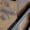 Table de chevet Vintage - LAIZERE - Meuble de chambre Style Industriel - Noir - 42 x 32 x 52 cm-3