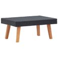 Avec pieds en bois, table basse - Pwshymi - Classic - Noir - Résine tressée, acier thermolaqué - 70 x 50 x 33 cm-3