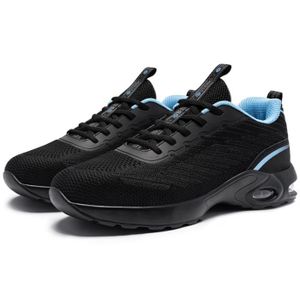 Chaussures De Sécurité Hommes Légère Chaussures De Travail Basket De Securite Homme Embout En Acier Respirant Antidérapante Confortable Baskets Noir 41 EU