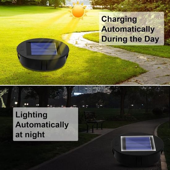 Lot De 2 Couvercles Solaires De Remplacement Pour Lampes Solaires - 10,5 Cm - Lumière Blanc Chaud - Rechargeable - Compatible Multi-modèles