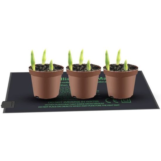 Tapis chauffant pour semis pour plantes Tapis chauffant pour semis de 20 x  10 pouces avec thermostat numérique et coussin PN019 - Cdiscount Jardin