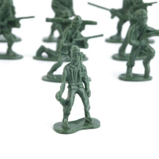 100pcs Paquet Militaire Plastique Jouet Soldats Armée Hommes Figures 12 Poses 