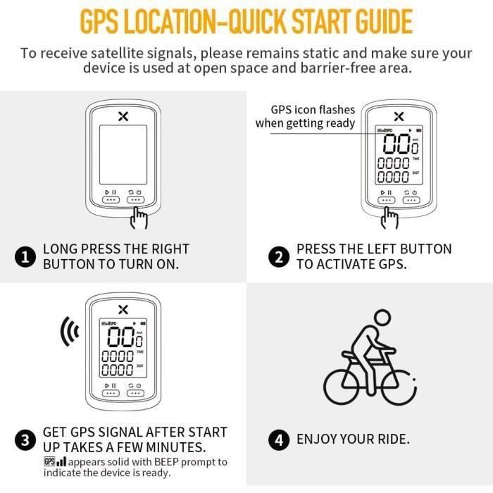 COOSPO Ordinateur de vélo sans fil GPS, compteur de vitesse de vélo