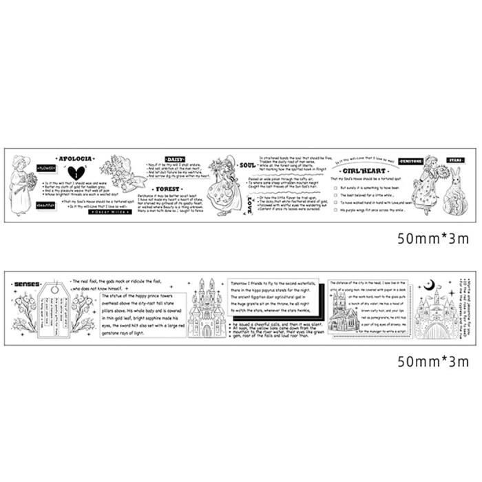 2 PCS 1,5 cm de large bande dessinée bricolage Scrapbooking autocollant  étiquette ruban de masquage
