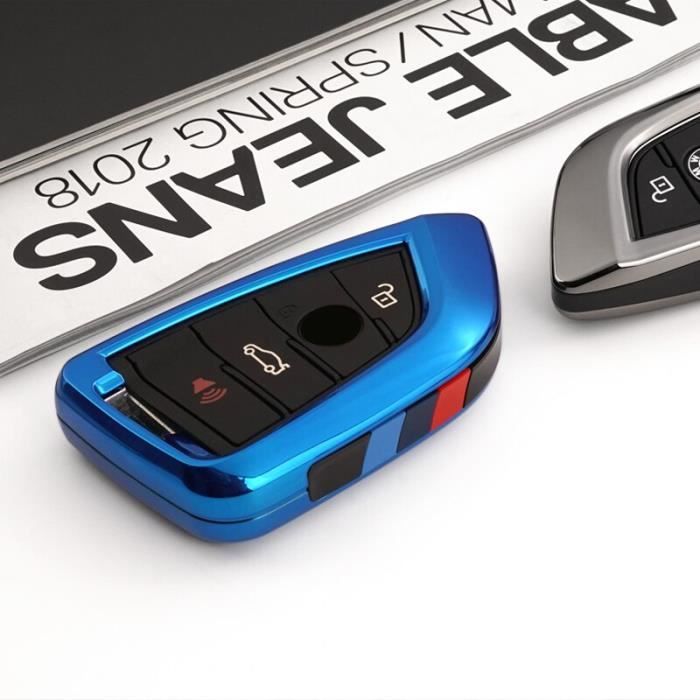 Porte clé télécommande en placage, compatible avec bmw série 1-2, porte  clés, etui clés, pour BMW X1, Black-2