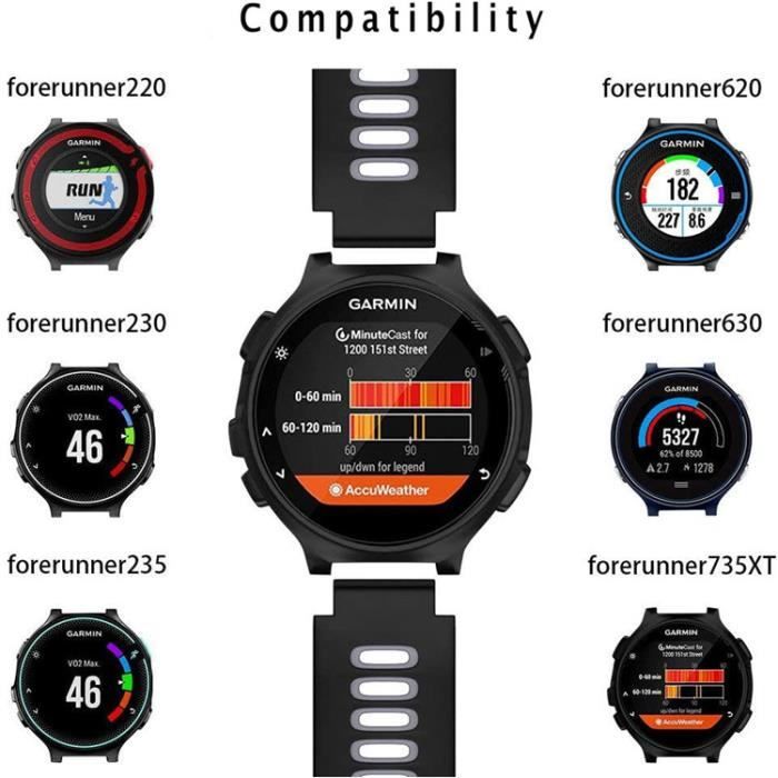 Bracelet Pour Garmin Forerunner 235, Bracelet De Remplacement Silicone Pour Garmin  Forerunner 235-220-230-620-630-735Xt- App[u6505] 3-Pack-E, - Achat/vente  montre Neuf - Cdiscount