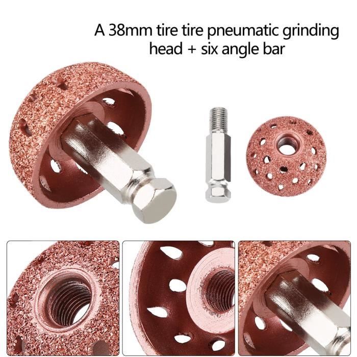 Roue de polissage de pneus Roue de polissage à gros grain de tête de  meulage de réparation de pneu de 38mm avec la tige