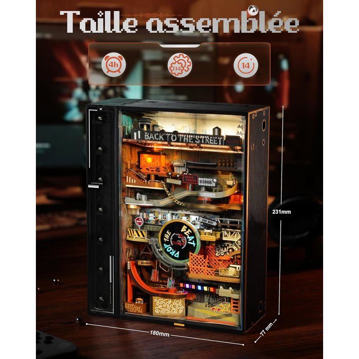 ROKR Scarabée 3D Métal – Kit Steampunk à Construire – Ailes Battantes 720 Tr/min – LED – Idéal Décoration Bureau Ou Cadeau Créatif