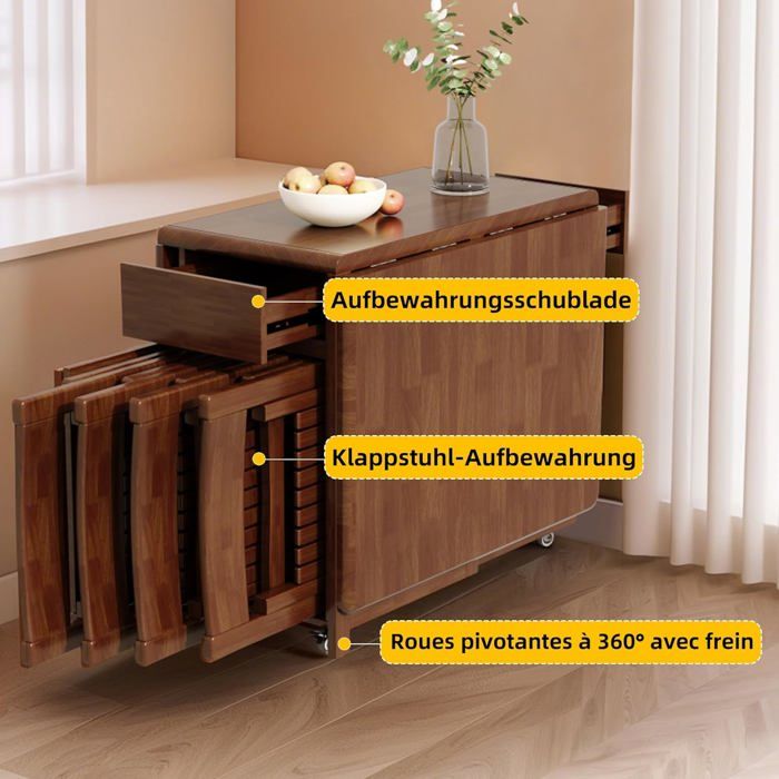 Table extensible 90x90/194 cm effet bois noyer Clerk | Maisons du Monde