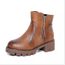 bottines femmes Automne et d\u0027hiver femmes chaussures vintage de mode cheville bottes talon épais en cuir bottes bottine femme talon
