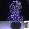 Lampe Illusion 3D Veilleuse LED  agon Ball Z Gohan Figure Bébé Chambre Décoration Cool Enfants Cadeau Anime Gadget  agon Ball Po612-0