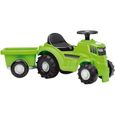 Jouet de jardinage - ECOIFFIER - Porteur Tracteur remorque 81,5 cm - Vert - Mixte - Dès 12 mois-0
