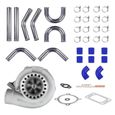 Universal GT35 turbo Turbocharger Water Cooled + 2.5 inch Intercooler Piping Kit-0