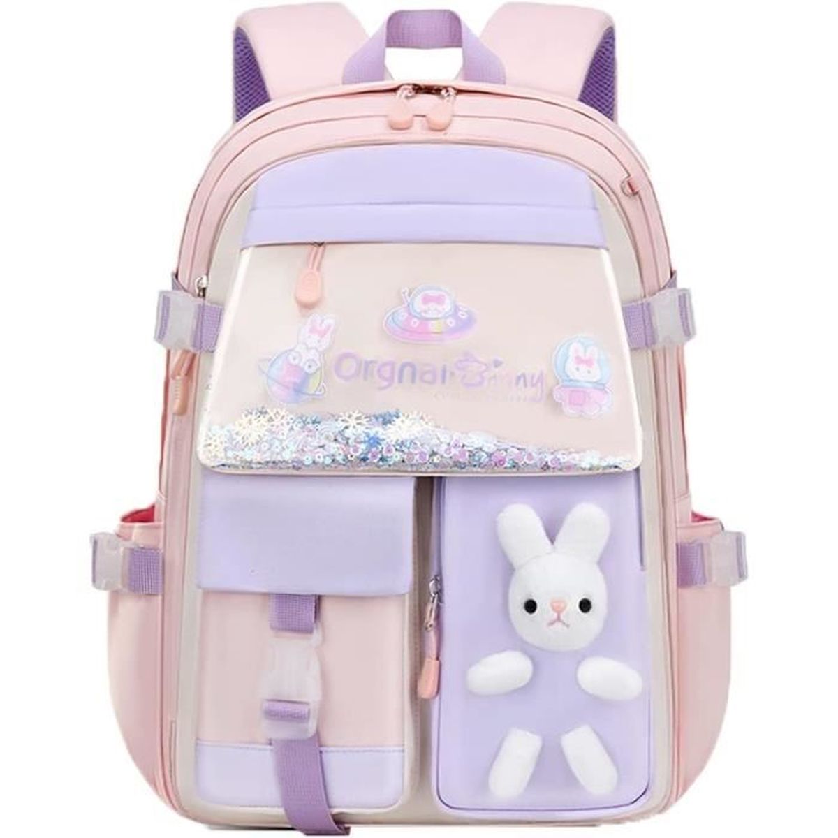 Sac à Dos Enfant Lapin Blanc - Mini Cartable Poupée Pour Fille 2-5 Ans - Polyester Doux, Bretelles Réglables
