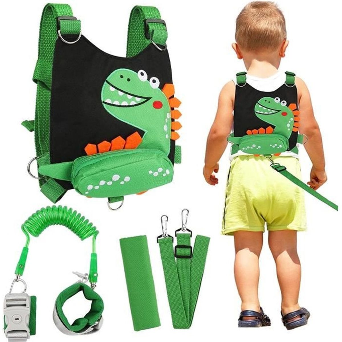 Bracelet Anti-perte Enfant Avec Laisse Extensible 2 M - Harnais Sécurité Poignet Rotatif 360° - Confortable Et Sécurisé