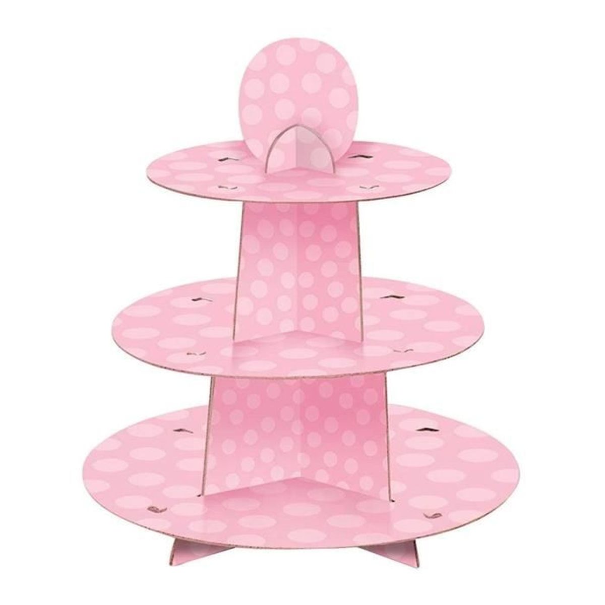 3 niveaux Présentoir à cupcakes Plateau à dessert à pois Papier carton