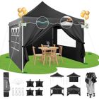SANOPY Tonnelle Pliante 3x3 Imperméable avec 4 Parois Latérales, Installation Facile,Noir