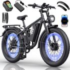 YVY Vélo Électrique-26"*4.0 pneus tout terrain-Moteur 2000W-Batterie Amovible 48V/23Ah-Autonomie 80-120km-Shimano 7 vitesses-Noir