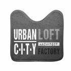 CAPITAL SPORTS Tapis contour de WC - Urban Loft - Rectangulaire - 45 x 45 cm - Gris - Lavable